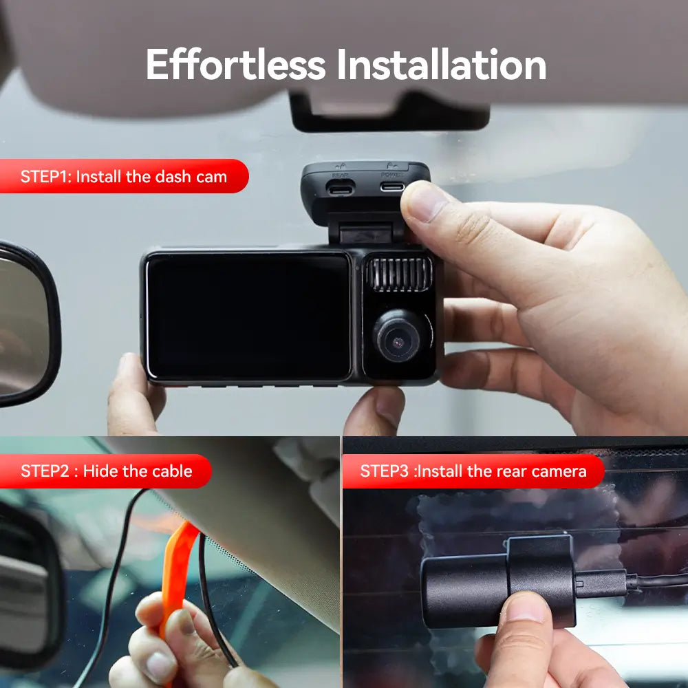 Redtiger F17 Elite 3-Channel 4K+2.5K+1080P 24/7 Ultra-Color Wifi6 Dash Cam F17 Elite