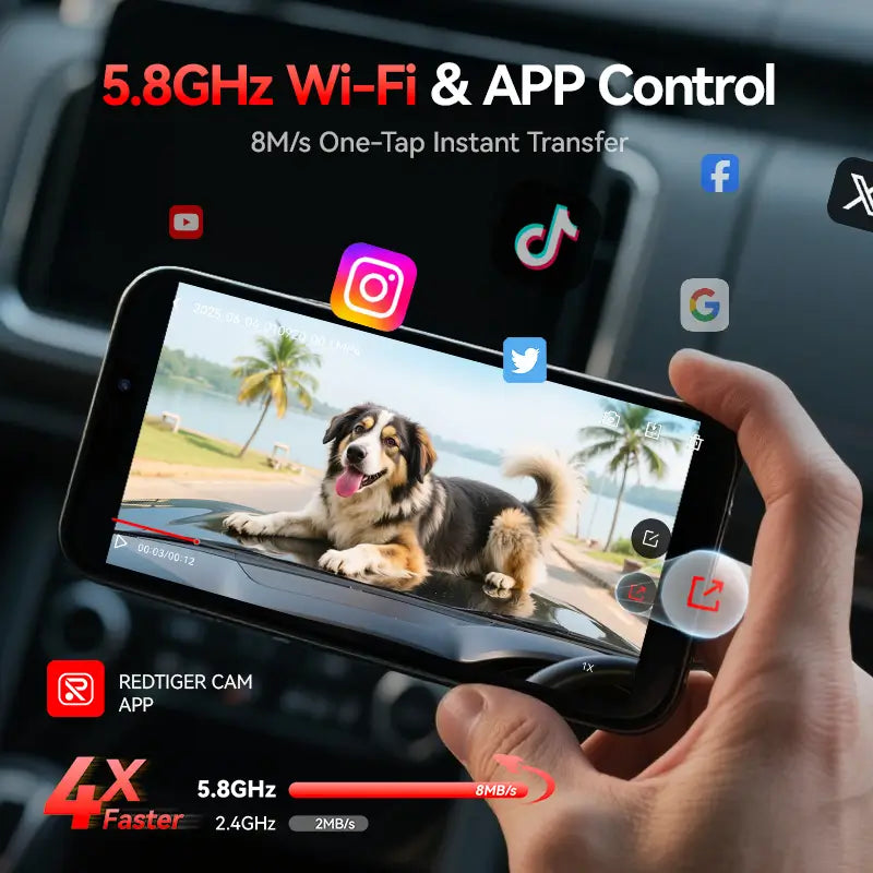 REDTIGER F7N Elite STARVIS 2 4K HDR Front and 1080p Rear Dash Cam