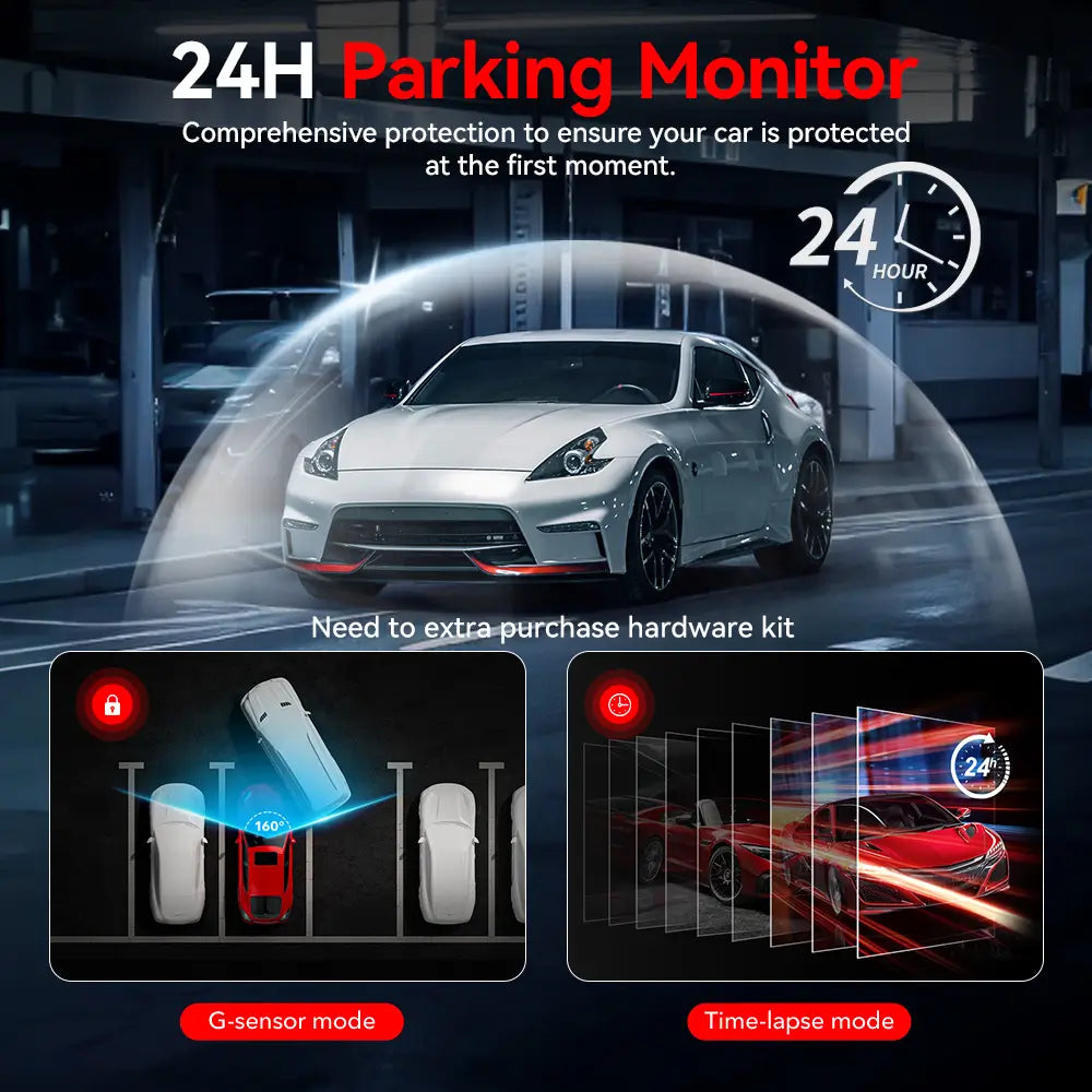 Redtiger A4 4K+1080P 5.8GHz WIFI Voice Control Dash Cam