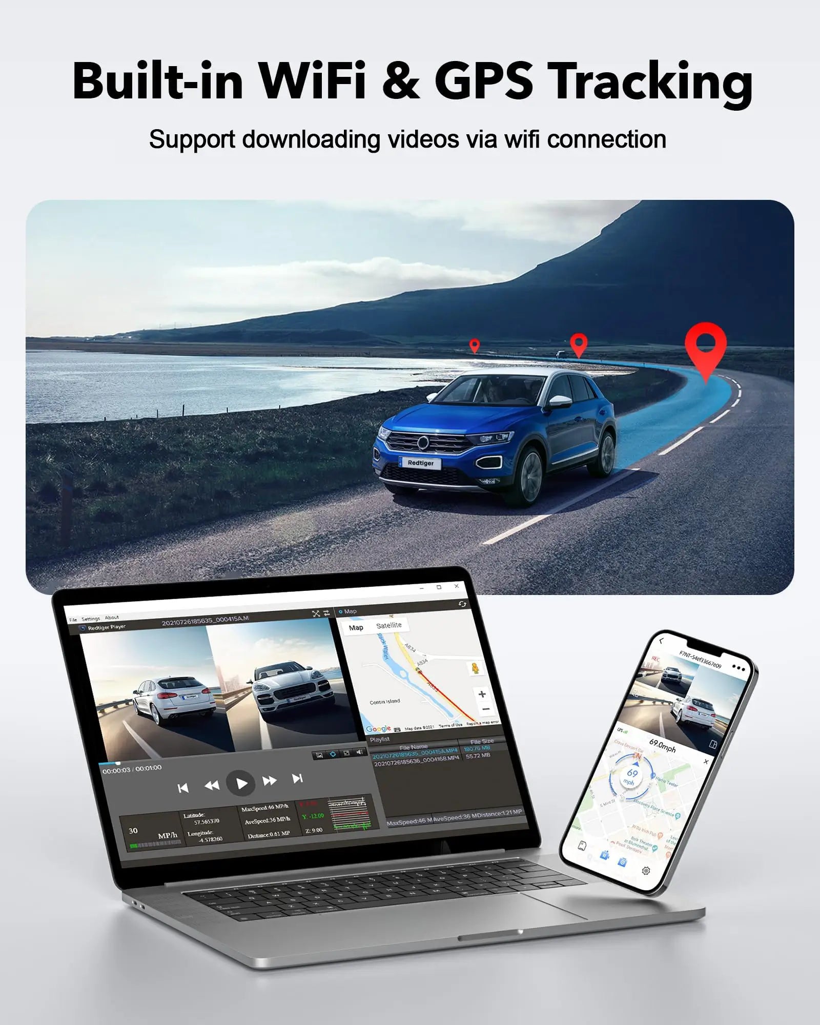 Redtiger F7NT Touch Screen 4K Dual Dash Cam F7NT