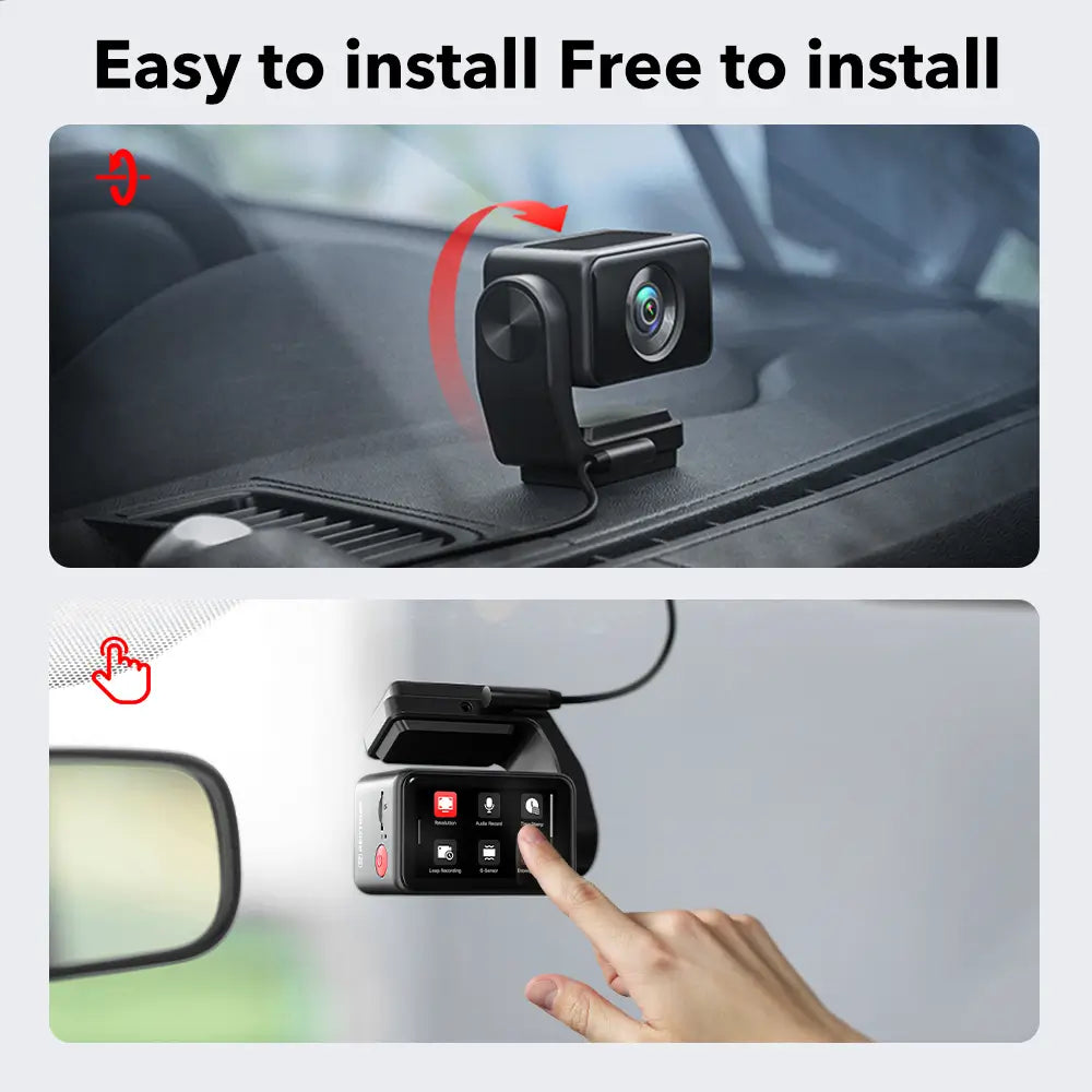 Redtiger A4 4K+1080P 5.8GHz WIFI Voice Control Dash Cam