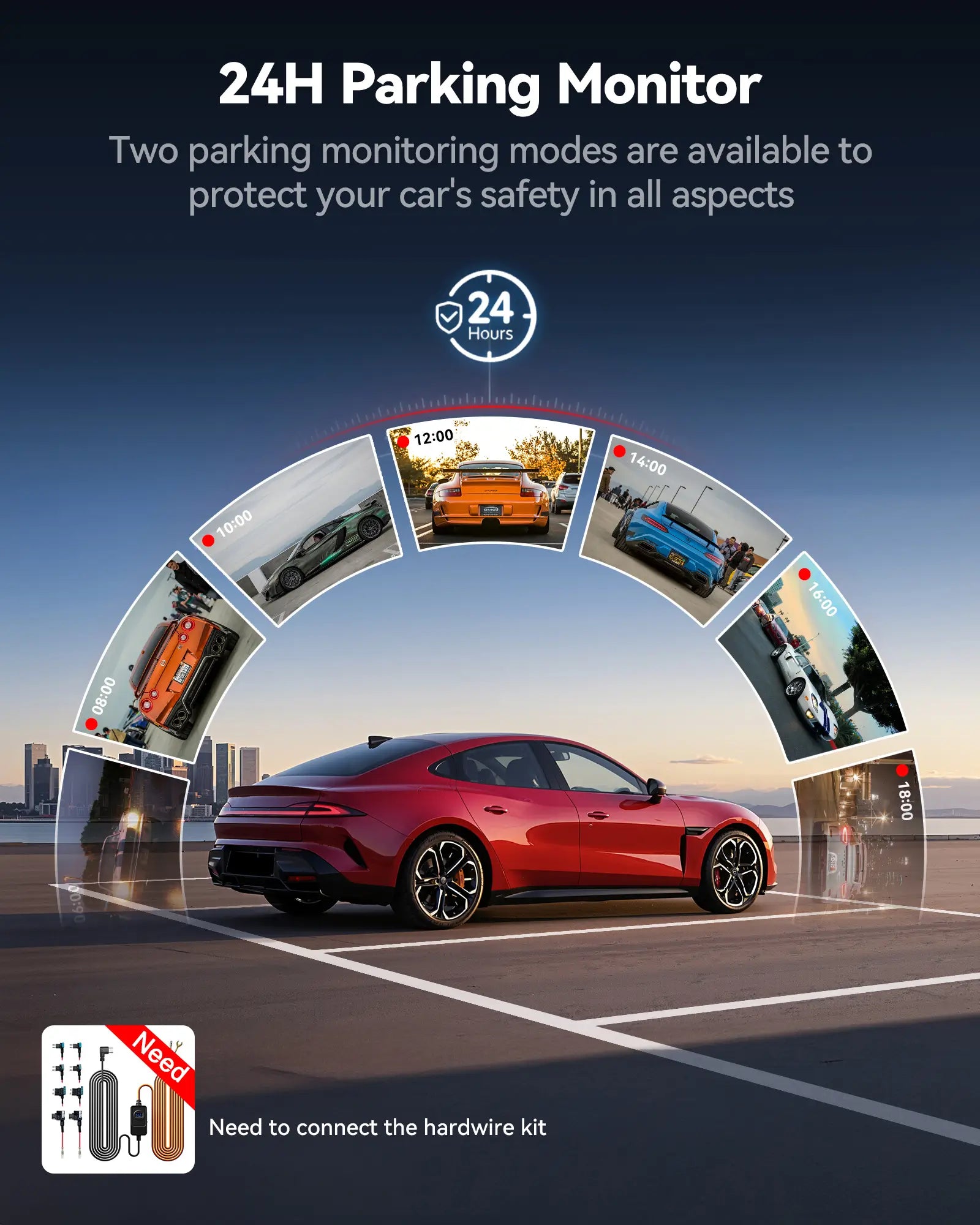 Redtiger A6 2.5k+1080P+1080P 3-Channel 5.8GHz Wifi Dash Cam A6