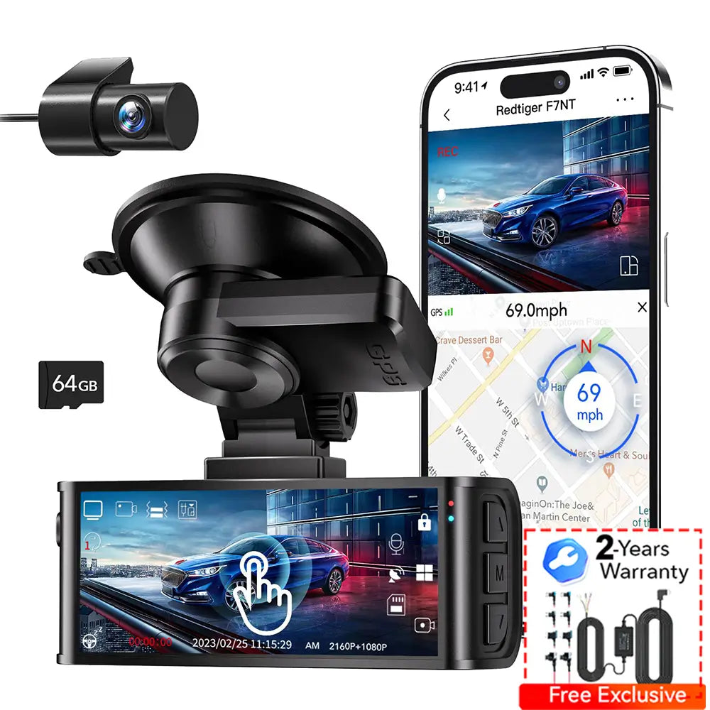 Redtiger F7NT Touch Screen 4K Dual Dash Cam F7NT