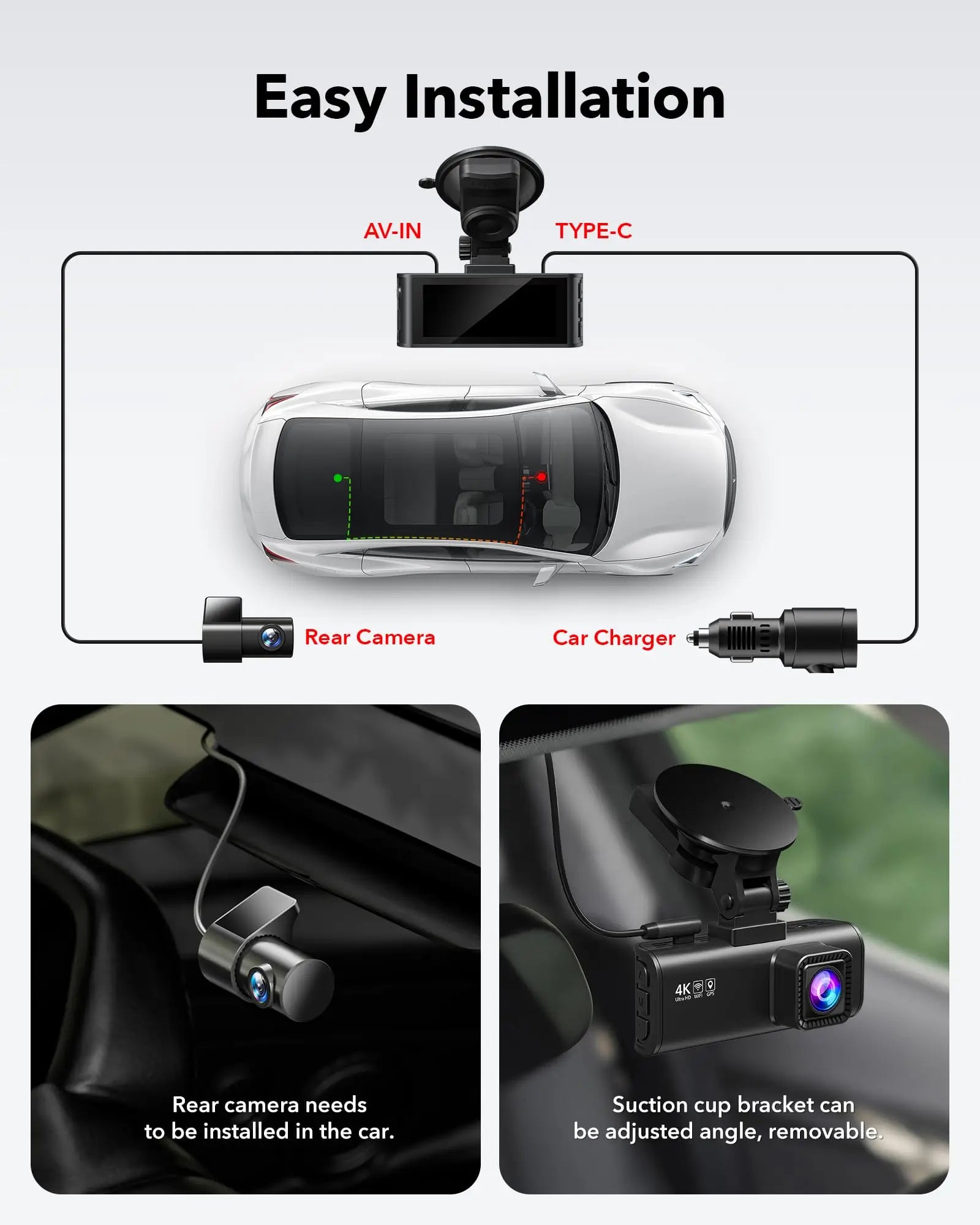 Redtiger F7NP 4K Front Rear Dash Cam F7NP