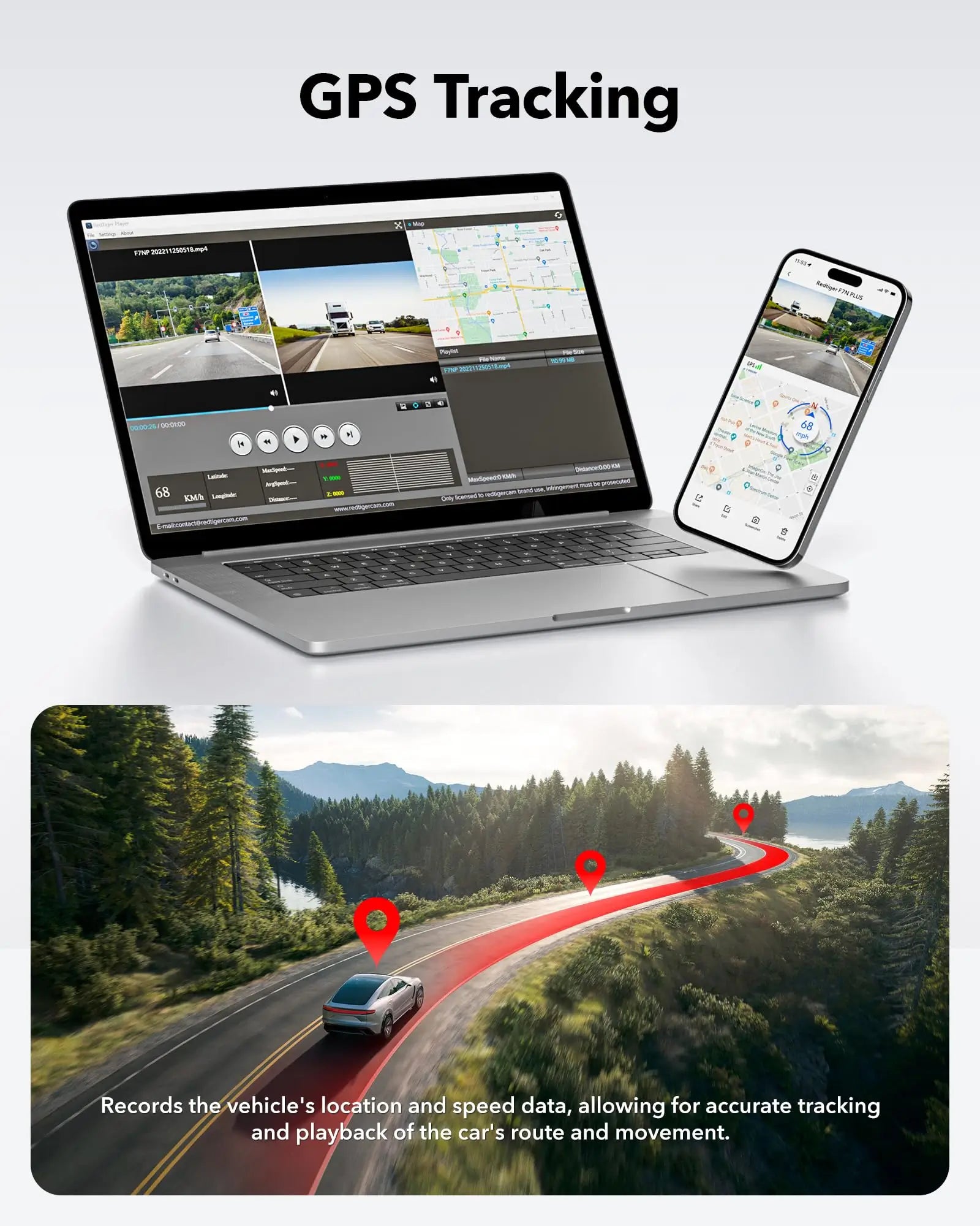 Redtiger F7NP 4K Front Rear Dash Cam F7NP