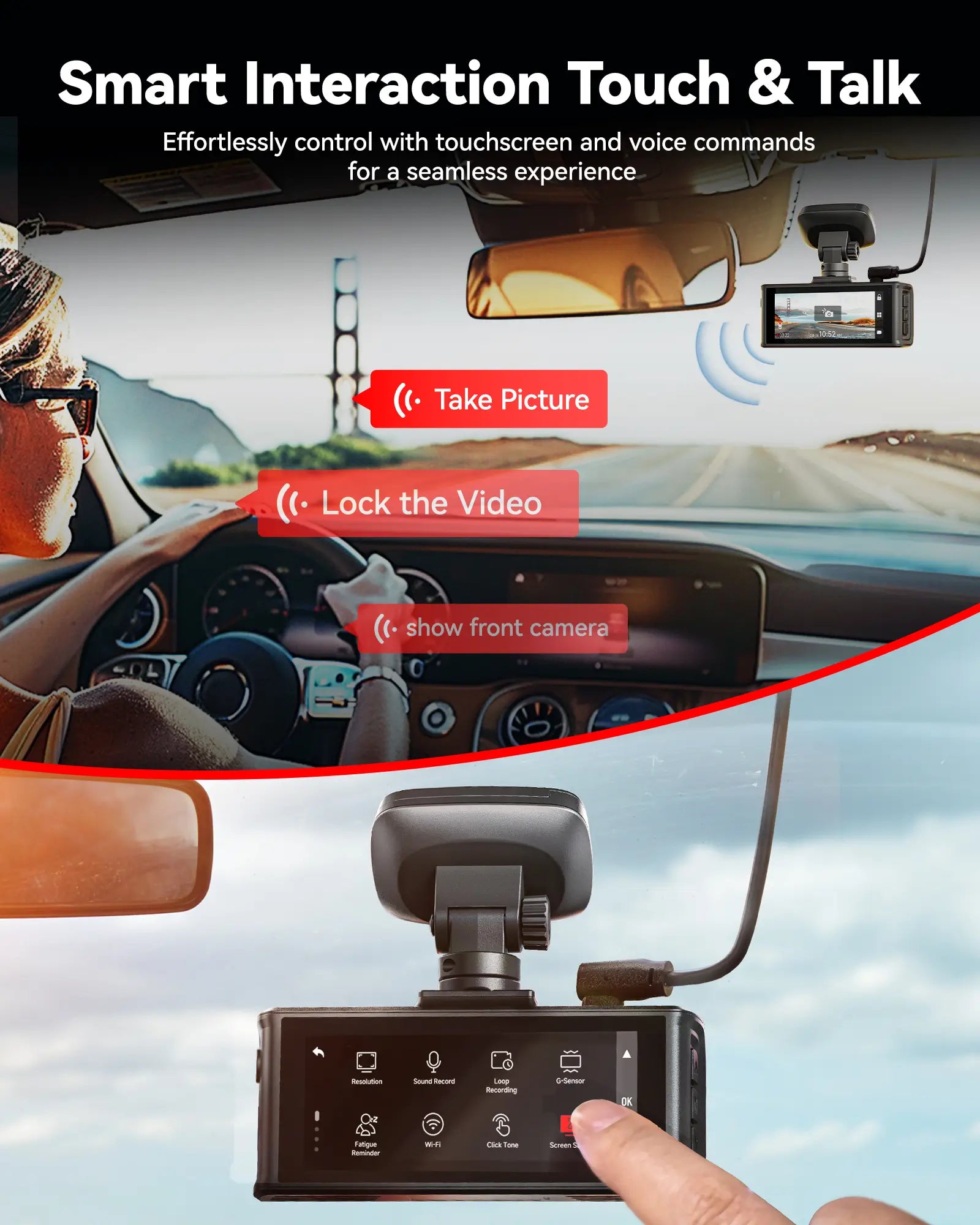 REDTIGER F7N Elite STARVIS 2 4K HDR Front and 1080p Rear Dash Cam