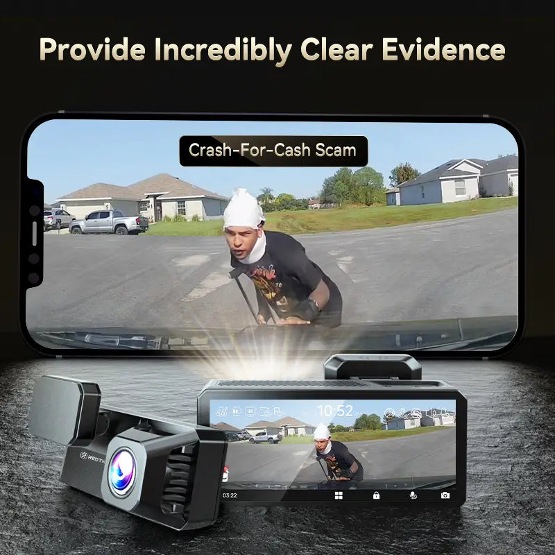 F77 STARVIS 2 4K+4K Dual IMX678 Voice Control 5.8GHz WIFI Dash Cam