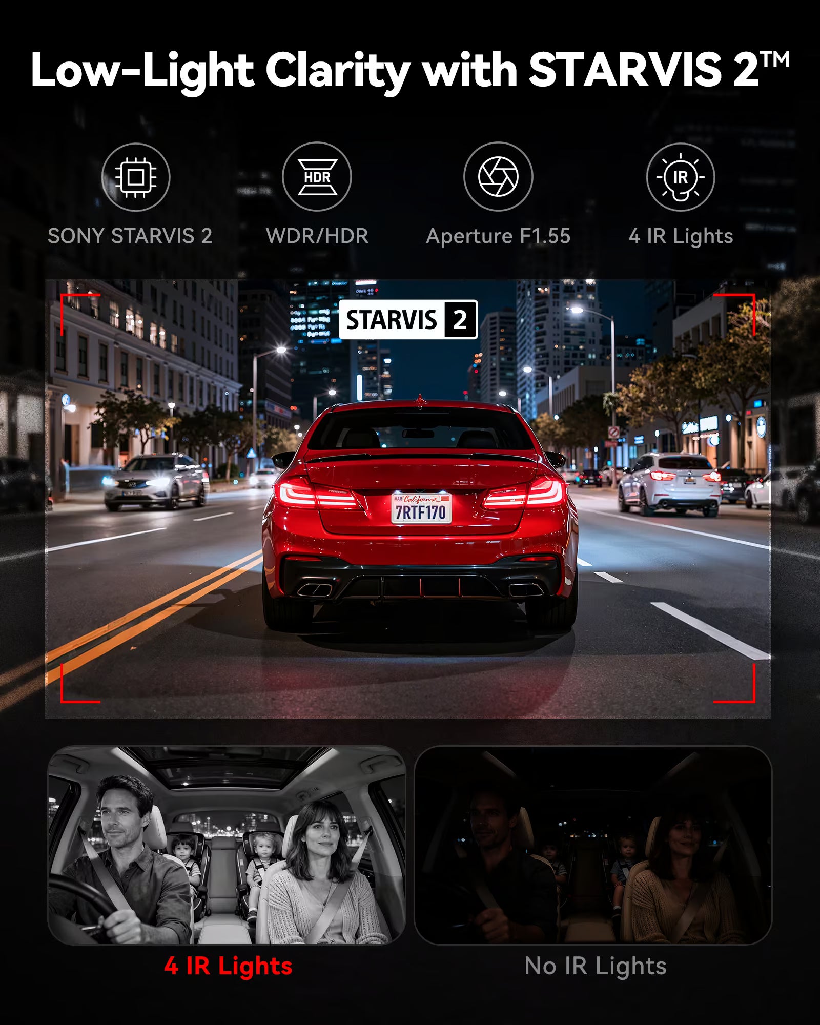 Redtiger F17 4K 3-Channel 5G Wifi Dash Cam F17