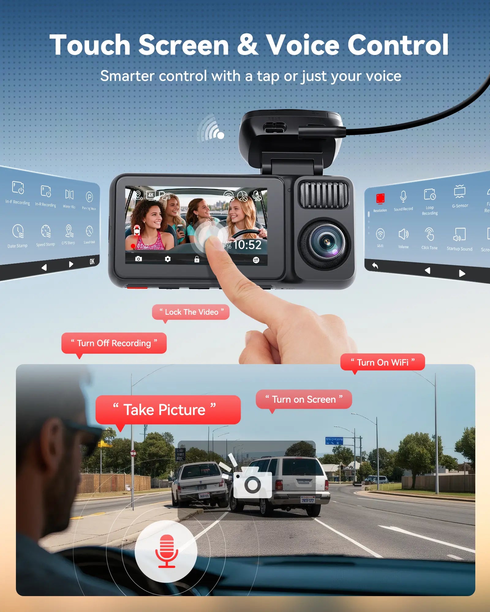 F17 Plus 4-Channel 2.7K Dash Cam with Sony STARVIS 2 & Wi‑Fi