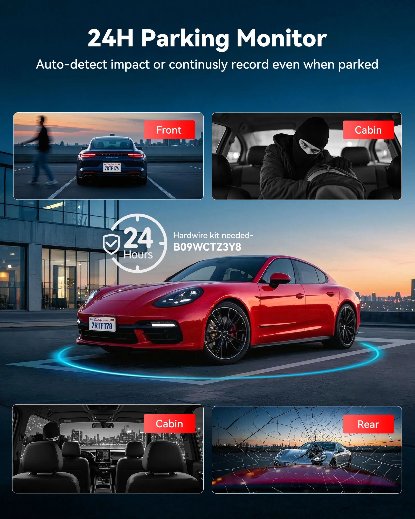 F17 Plus 4-Channel 2.7K Dash Cam with Sony STARVIS 2 & Wi‑Fi