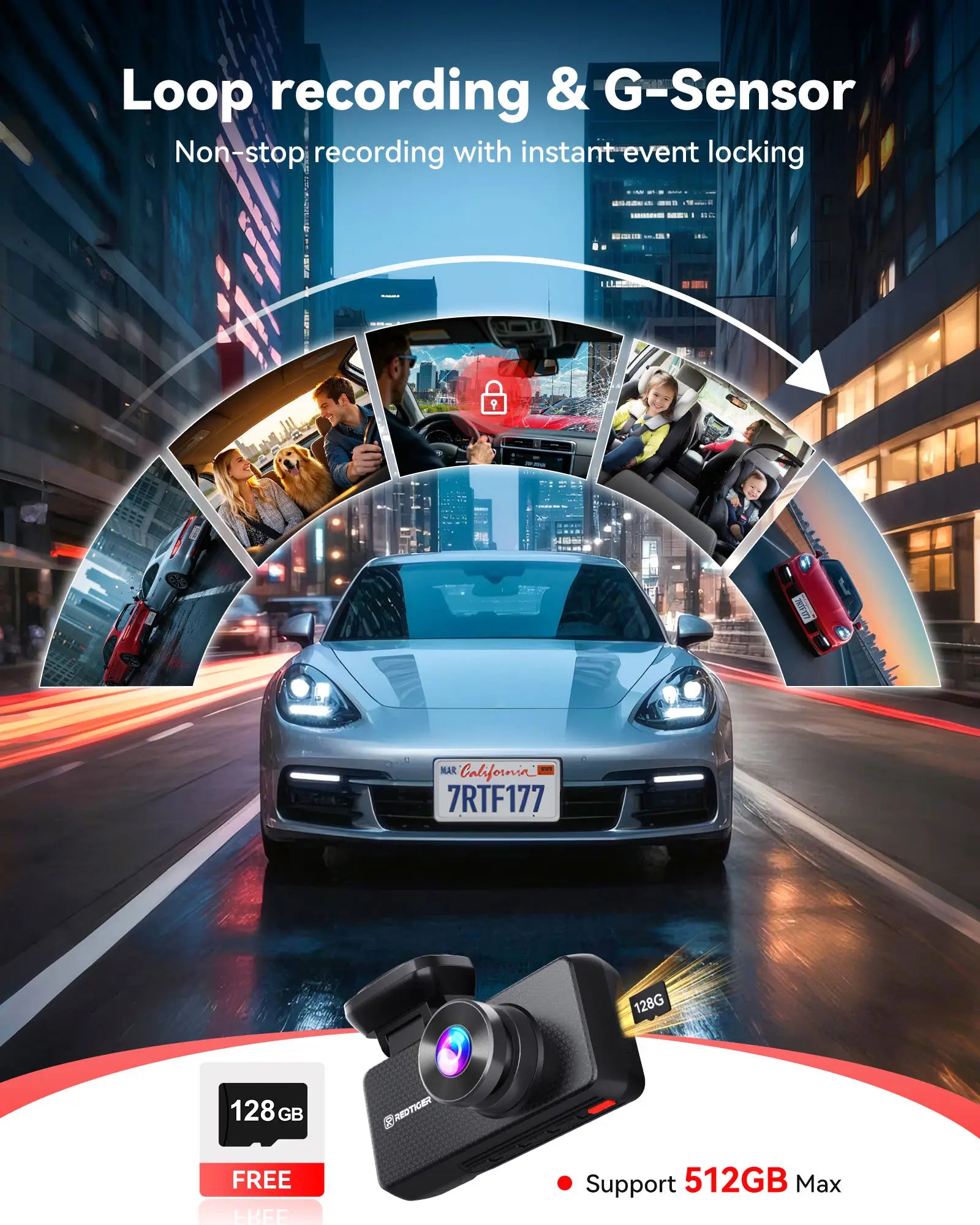 F17 Plus 4-Channel 2.7K Dash Cam with Sony STARVIS 2 & Wi‑Fi