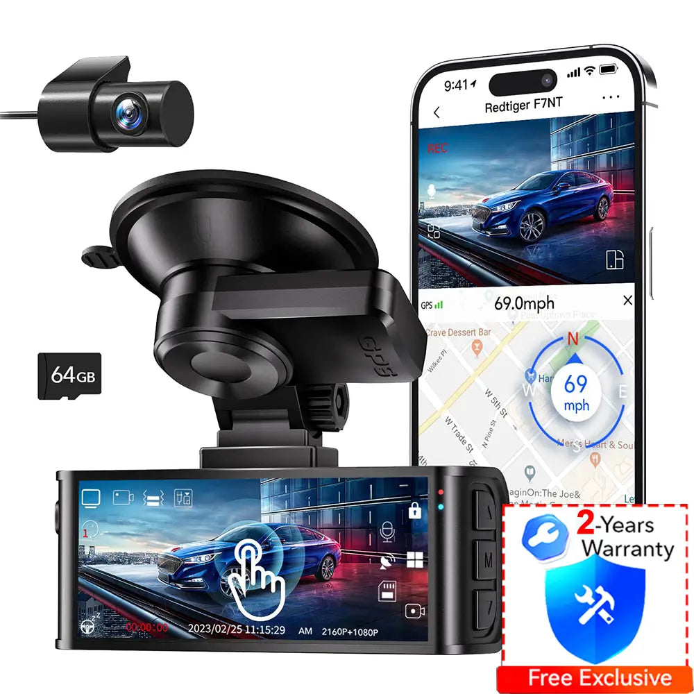 Redtiger F7NT Touch Screen 4K Dual Dash Cam F7NT