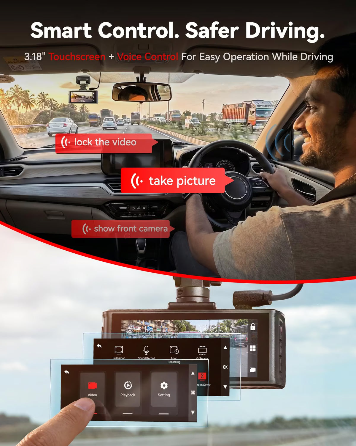 REDTIGER F7N Elite STARVIS 2 4K HDR Front and 1080p Rear Dash Cam F7N Elite