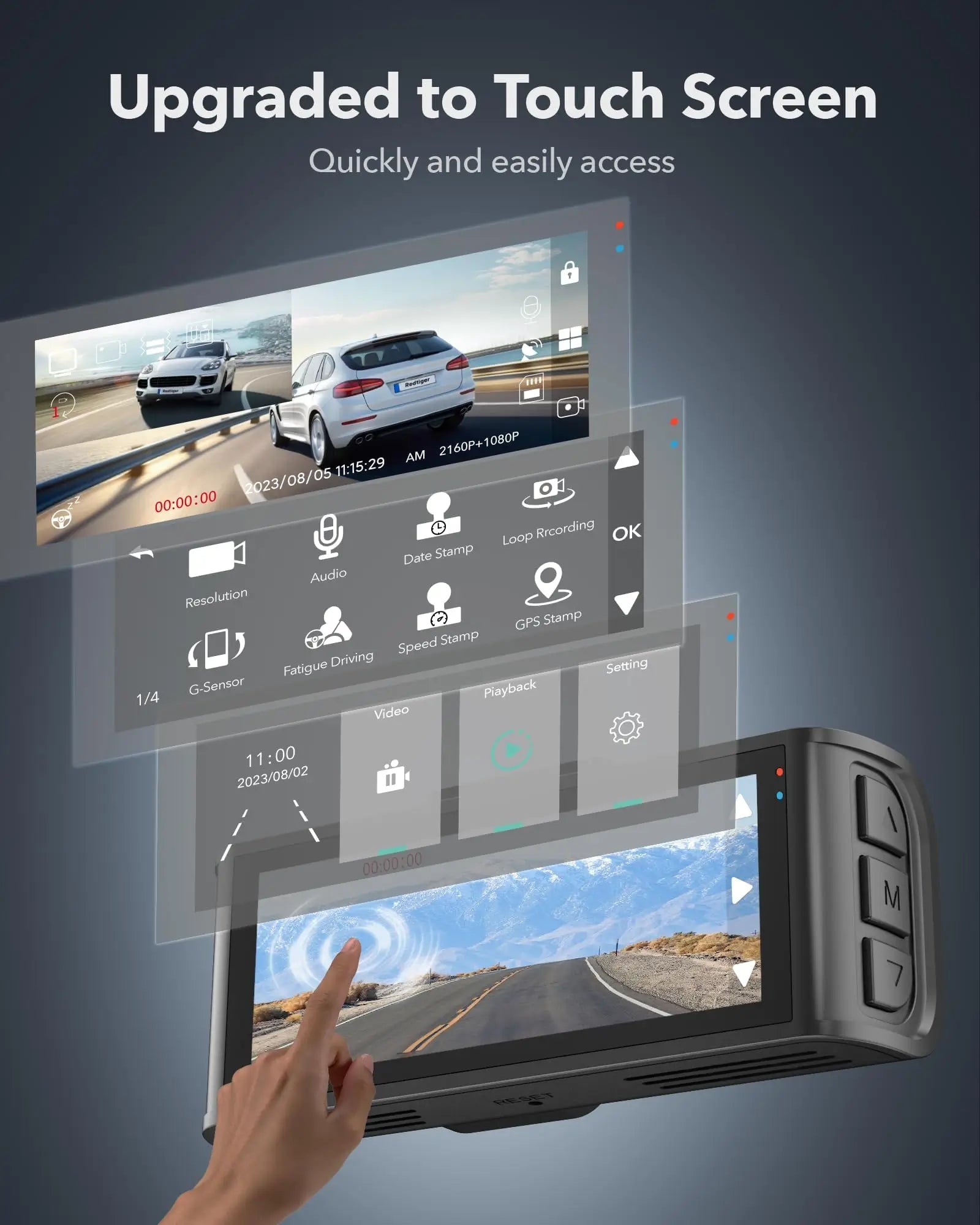 Redtiger F7NT Touch Screen 4K Dual Dash Cam